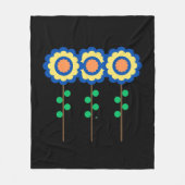 Kleurrijke drie bloemen fleece deken (Voorkant)