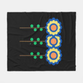 Kleurrijke drie bloemen fleece deken (Voorkant (Horizontaal))