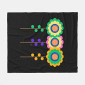 Kleurrijke drie bloemen fleece deken (Voorkant (Horizontaal))