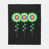 Kleurrijke drie bloemen fleece deken (Voorkant)
