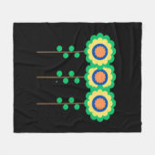 Kleurrijke drie bloemen fleece deken (Voorkant (Horizontaal))
