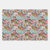 Kleurrijke drie dee bloementegelpatroon inpakpapier vel (Voorkant 2)