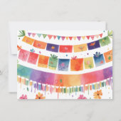 Kleurrijke drie-Esta Mexicaanse Fiesta 3e verjaard Kaart (Achterkant)