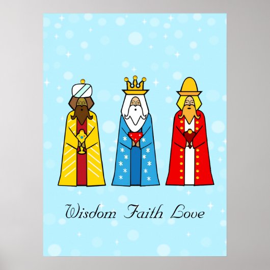 Kleurrijke Drie Koningen Poster (Voorkant)