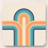 Kleurrijke driedubbele retro-archen bier onderzetter (Voorkant)