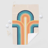 Kleurrijke driedubbele retro-archen golfhanddoek (Insitu)