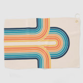 Kleurrijke driedubbele retro-archen golfhanddoek (Horizontaal)