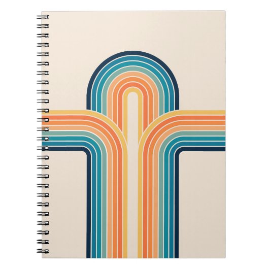 Kleurrijke driedubbele retro-archen notitieboek (Voorkant)