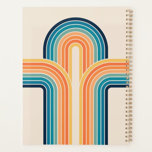 Kleurrijke driedubbele retro-archen planner (Achterkant)