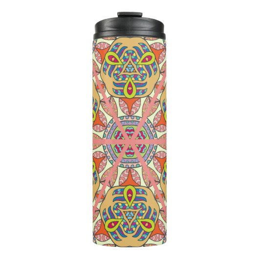 Kleurrijke driehoek patchwork, met de hand geteken thermosbeker (Voorkant)