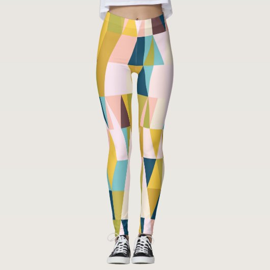 Kleurrijke driehoek tegels,  achtergrond. leggings (Voorkant)