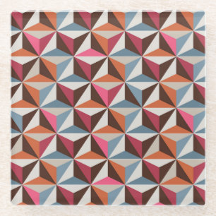 Kleurrijke driehoek Tegels:  mozaïek Glazen Onderzetter