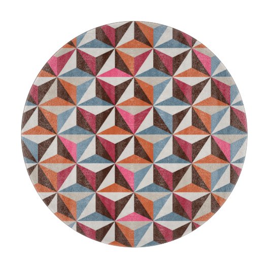 Kleurrijke driehoek Tegels:  mozaïek Snijplank (Voorkant)