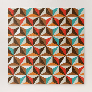Kleurrijke Driehoek Tegels Patroon Legpuzzel