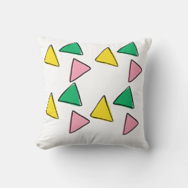 Kleurrijke Driehoek Vierkant Kussen – Modern & Sti