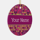 Kleurrijke driehoeken Aangepaste naam Keramisch Ornament (Rechts)