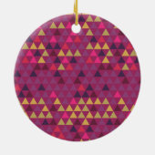 Kleurrijke driehoeken Aangepaste naam Keramisch Ornament (Achterkant)