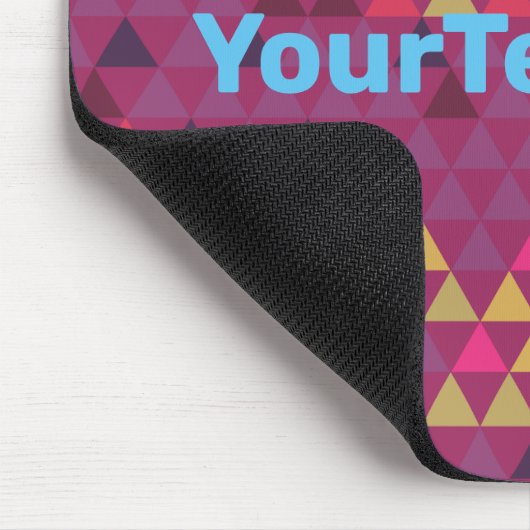 Kleurrijke driehoeken aangepaste tekst muismat (Hoek)