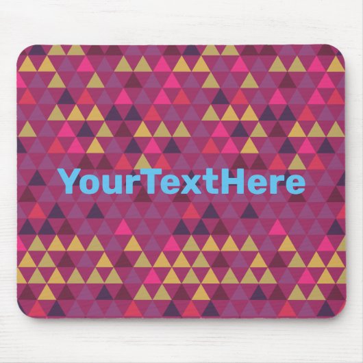 Kleurrijke driehoeken aangepaste tekst muismat (Voorkant)
