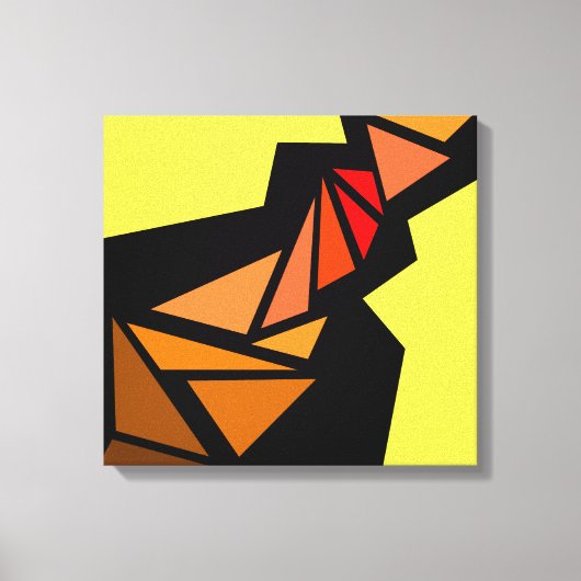 Kleurrijke driehoeken Abstract Geometric Yellow bl Canvas Afdruk (Voorkant)