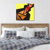 Kleurrijke driehoeken Abstract Geometric Yellow bl Canvas Afdruk (Insitu (Slaapkamer))