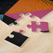 Kleurrijke driehoeken Abstracte geometrische achte Legpuzzel (Zijkant)