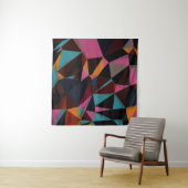 Kleurrijke driehoeken Abstracte geometrische achte Wandkleed (In situ)