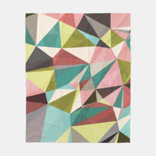 Kleurrijke driehoeken, Abstracte geometrische vorm Fleece Deken