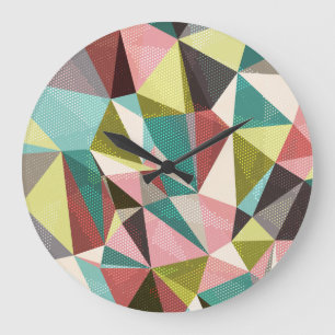 Kleurrijke driehoeken, Abstracte geometrische vorm Grote Klok