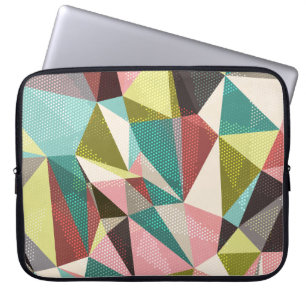 Kleurrijke driehoeken, Abstracte geometrische vorm Laptop Sleeve