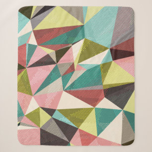 Kleurrijke driehoeken, Abstracte geometrische vorm Sherpa Deken