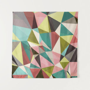 Kleurrijke driehoeken, Abstracte geometrische vorm Wandkleed