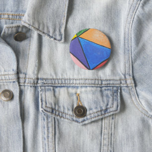 Kleurrijke Driehoeken Abstracte Kunst Ronde Button 5,7 Cm