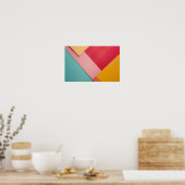 Kleurrijke driehoeken achtergrond poster (Keuken)