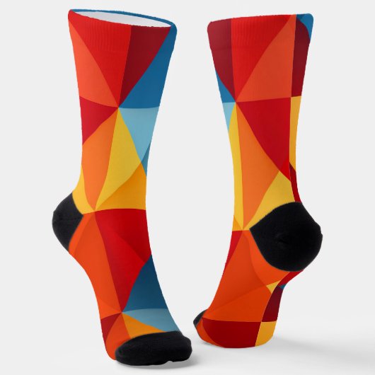 Kleurrijke driehoeken achtergrond sokken (Gebogen)