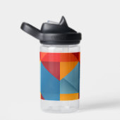 Kleurrijke driehoeken achtergrond waterfles (Rechts)