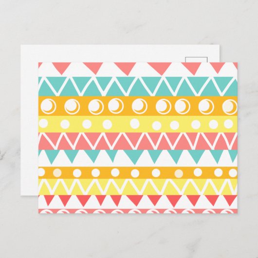 Kleurrijke driehoeken en cirkels briefkaart (Voorkant / Achterkant)