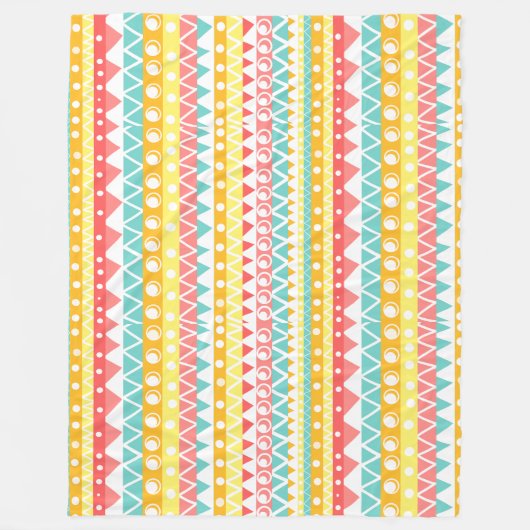 Kleurrijke driehoeken en cirkels fleece deken (Voorkant)