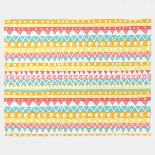 Kleurrijke driehoeken en cirkels fleece deken (Voorkant (Horizontaal))