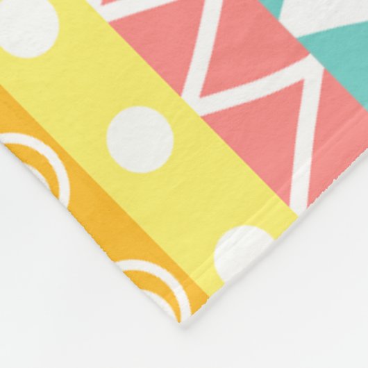 Kleurrijke driehoeken en cirkels fleece deken (Hoek)