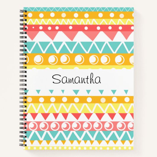 Kleurrijke driehoeken en cirkels notitieboek (Voorkant)