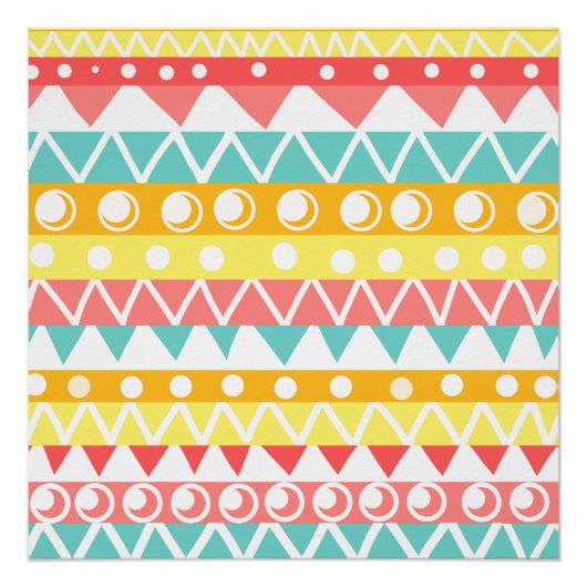Kleurrijke driehoeken en cirkels perfect poster (Voorkant)