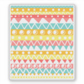 Kleurrijke driehoeken en cirkels sticker (Voorkant)