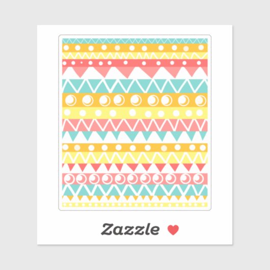 Kleurrijke driehoeken en cirkels sticker (Vel)