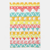 Kleurrijke driehoeken en cirkels theedoek (Verticaal)