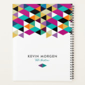 Kleurrijke driehoeken geometrisch ontwerp planner (Achterkant)