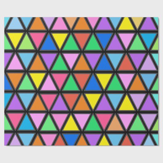 Kleurrijke Driehoeken - Levendige Game Themapatroo Cadeaupapier (Vlak)