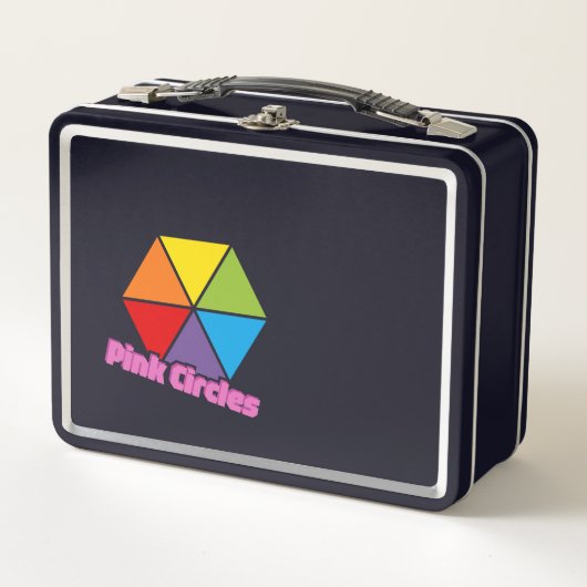 Kleurrijke driehoeken met roze cirkels Tekst (Voorkant)