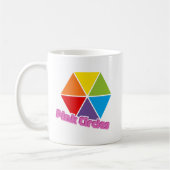Kleurrijke driehoeken met roze cirkels Tekst Mok (Links)
