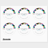 Kleurrijke driehoeken modern design ronde sticker (Vel)